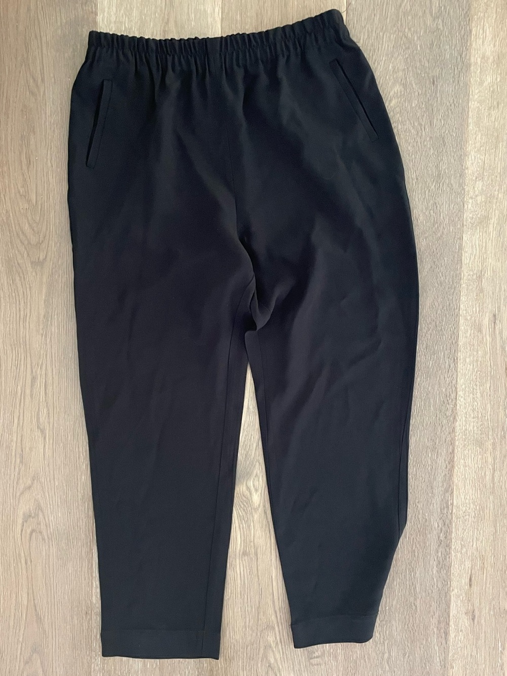Sezane Black Elastic-Waist Jogger Pants 42